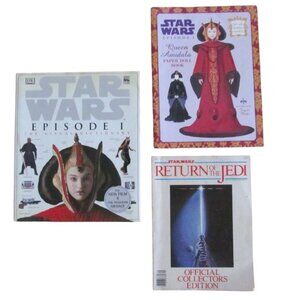 Lot of 3 Collectable Vintage Star Wars Hardcover Book and 2 Magazines